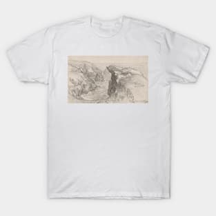 A Page from a Cornish Sketchbook - Cornwall 30 by Samuel Palmer T-Shirt